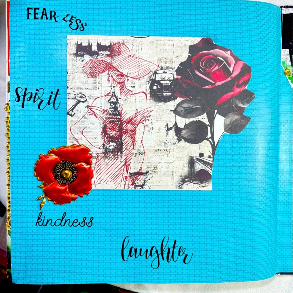 HANDCRAFTED JUNK JOURNAL Hardbound Dark Enchantment Goth Aesthetic Scrapbook